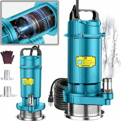 Bomba Sumergible Metálica Para Agua Limpia/ Sucia 570w 110v Negro Bomba Sumergible Agua Sucia