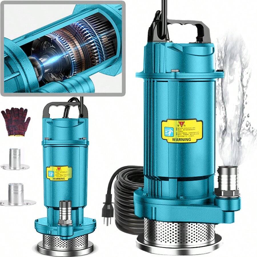 Bomba Sumergible Metálica Para Agua Limpia/ Sucia 570w 110v Negro Bomba Sumergible Agua Sucia - Tipo de Enchufe A USA (110-127V) - Ver 1