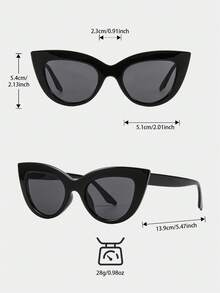 3副休闲猫眼框时尚眼镜，女士时尚Y2K防紫外线沙滩旅行派对礼物，日常搭配眼镜套装 - 彩色 - 查看 4
