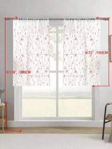 1 tấm rèm voan thêu, họa tiết hoa, thiết kế có khe luồn thanh treo, chống tia UV, thoáng khí, trong suốt, chất liệu polyester, không có lớp lót, thích hợp cho phòng khách, phòng ngủ, phòng ăn. - Hồng - Xem 33