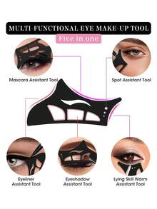 2/1 Pack Of Reusable Eyeshadow Templates, Cat-Eye Eyeliner Templates, Eyeshadow Concealers, Eyeliner Winged Eyeshadow Makeup Aids, Create Versatile Looks, Stunning Makeup Effects, Silicone Eye Makeup Aids, Eyeshadow, Eyeliner, And Under-Eye Concealer Templates, Mother's Day Gift/Summer Travel Essential Makeup Tools - Multicolor - View 5