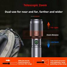 PHILIPS SFL2141 High-power flashlight with zoom, super bright beam, long range, rechargeable, portable, and long battery life - 黑色 - 查看 4