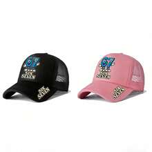 Mũ lưỡi trai thời trang unisex có khóa điều chỉnh, kiểu dáng snapback, 5 chiếc/2 chiếc/1 chiếc - Mũ lưới nhẹ và thoáng khí với số '67' in trên mũ, có dây điều chỉnh dành cho nam và nữ. - A - Xem 16