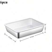 Bộ 2/4/6 hộp đựng thực phẩm bằng thép không gỉ có nắp đậy - Chống rò rỉ, có thể xếp chồng lên nhau, thích hợp để chuẩn bị bữa ăn, đựng salad, bánh mì sandwich và trái cây. - Nhiều màu - Xem 4