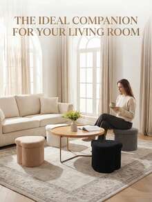 1 Item: Teddy Fleece Heart Folding Storage Stool, Fiberglass MDF Household Storage Box With Seating, Multifunctional Shoe Changing Stool/Sofa Stool, Portable Large Capacity, Space Saving, Available In White/Camel/Gray/Black (4 Colors). - White - View 4
