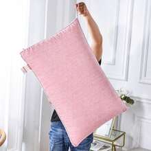 45*70CM Paquette De Dos Almohadas de Cama para dormir  Relleno Larga 2 Pack Estándar Microfibra Firms, Almohada Decorativa Grandes Microfibra Decoración Hogar Almoadas Almuadas Almohadillas Incluye 2 Fundamentos de Almohada Color Sólido Satinado termica - Rosa - Ver 3