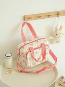 1pc INS Style Embroidered Mommy Bag, Small Handheld & Shoulder Strap Maternity Bag - Multicolor - View 12