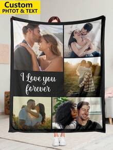 Custom Blankets, Personalized Photos And Text Gifts, Flannel Personalized Photo And Text/Name Blankets For Easter, Personalized Soft And Comfortable Blankets, Customized Special Photo And Text/Name As Graduation Gift, Class Of 2026, Mother's Day, Birthday Gifts, Family, Wedding, Souvenir Customized Blankets, Blankets Suitable For All Seasons, Washable, Machine Washable, Lightweight, Breathable, Comfortable, Warm, Comfortable Customization, Unique, 280gsm For Him, Her Personalized Ideal Gifts For Her, Him, Family, Boyfriend, Girlfriend, Father, Family, Mother, Lover, Daughter, Son, Grandfather, Grandmother, Friend, Classmate, Pet. Perfect Nap, Camping, Travel, Home, Daily Life, Office Decoration, Birthday, Anniversary, Valentine's Day, Thanksgiving, Christmas, Halloween, Father's Day, Wedding - Multicolor - View 1