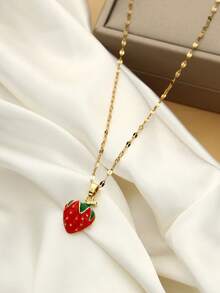 1 pieza Collar de fresa esmaltado para mujer - fresa - Ver 4