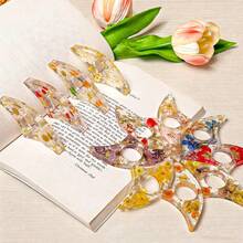 Libro de flores de nacimiento para amantes de los libros, soporte de página de libro de resina, soporte de página de pulgar de resina floral, separador de páginas, accesorios para libros, regalo para amantes de los libros, marcapáginas de flores secas, regalos del Día de la Madre, regalos de cumpleaños, regalos del Día del Padre, regalos navideños, regalos del mes de cumpleaños, regreso a la escuela - Multicolor - Ver 2