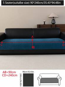 1 pezzo Fodera per cuscino del divano in chenille confortevole, cuscino per seduta di divano moderno e minimalista antiscivolo, copridivano antipolvere e lavabile, di colore blu fresco e alla moda, morbido e resistente allo sbiadimento, coperta protettiva adatta agli animali domestici, regolabile per divani ad angolo, adatta per camera da letto, ufficio, combinazione di mobili per il soggiorno, divano a L e divani a 1/2/3/4 posti - Blu - Visualizzare 19