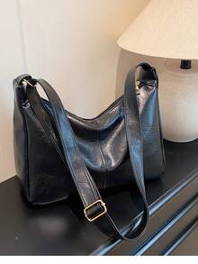 Vintage Large Capacity Crossbody Bag, New Arrival High-End Commuting Shoulder Tote Bag For Women - Black - View 5