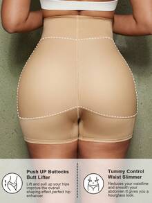 1 件装女士收腰提臀塑身裤，带泡沫臀垫，高腰塑身内衣裤 - 杏色 - 查看 5