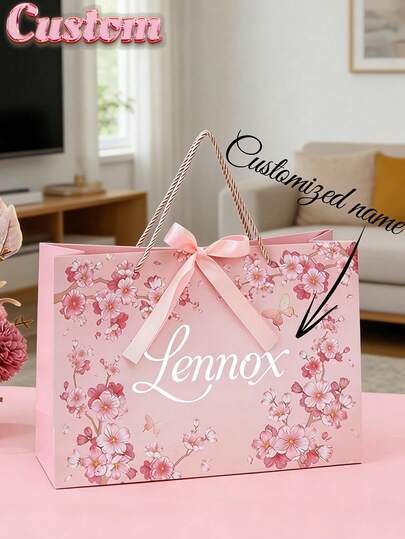 Customized Gift Bags, Personalized Name Gift Bags, Birthday Gift Bags, Wedding Gift Bags, Bridesmaid Gift Bags, Personalized Gifts, Wedding Party Favors, Gift Box Alternatives, Multifunctional, Durable, Decorative, Reusable, Elegant, Fashionable, Suitable For Parties, Gifts, Daily Use, Shopping, Travel; Suitable For Giving To Family, Friends, Boyfriends, Girlfriends, Applicable For Easter, Mother's Day, Birthday, Anniversary