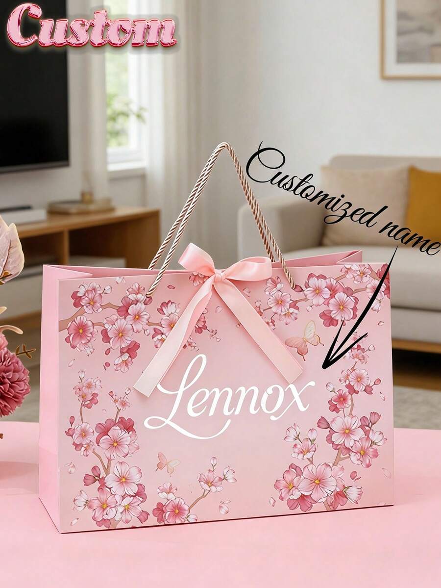 Individuelle Geschenktüten, personalisierte Geschenktüten mit Namen, Geburtstags-Geschenktüten, Hochzeits-Geschenktüten, Brautjungfern-Geschenktüten, Hochzeits-Gastgeschenke, Alternativen zu Geschenkboxen, wiederverwendbar, elegant, geeignet für Ostern, Muttertag, Jahrestag, geschenkfertig - Verschiedenfarbig - Übersicht 1