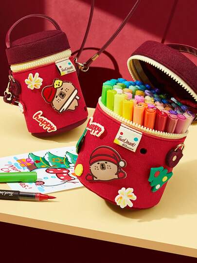 24/36/48/60/80 Pcs Capybara Alcohol-Based Marker Pens, Intense Pigment, Opaque Coverage, Blendable, Smooth Brush Tip, Ideal For Lining, Coloring, Watercolor Painting, Art Supplies Gift