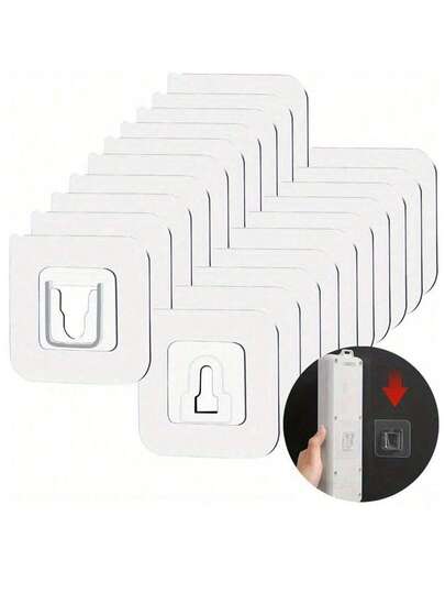 No Drill Transparent Adhesive Cord Organizer Holder, Wall Mount Router Hanger Hooks