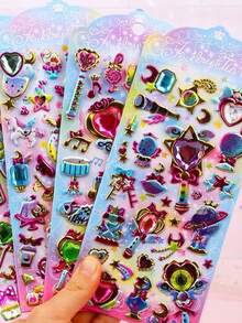 Cute 3D Stickers - Cartoon Design, Suitable For Sticker Exchanges, Decorating Phone Cases And Notebooks, Making Fun DIY Stickers, For Diaries And Planners, 3D Embossed Stickers, Diary Stickers, Decorative Stickers - Multicolor - View 1