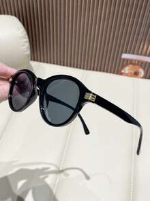 1pc Y2K Retro Driving, Travel, Beach Fashion Glasses, Fashionable Unisex Summer Accessory - Black - View 3
