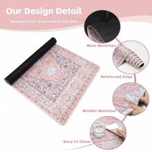 Pink Desk Mat,XXL Extended Large Mouse Pad,Gaming Mousepad With Stitched Edge,Non-Slip Rubber Base Keyboard Desk Pad For Home Office Study Game (Pink) - Rectangle - View 3