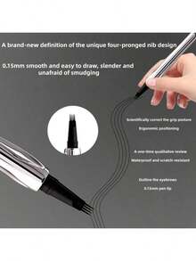 1PC Recommended Brow Pencil, Waterproof & Sweat-Proof, No Smudging, Defines Brow Hair Precisely, …Suitable For Beginners With No Skills, Halloween, Makeup, Beauty, Brow Pen, Christmas, Stocking Fillers, Eyebrow Pencil Black, Eyebrows, Brown - Multicolor - View 7