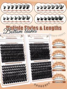 592pcs/448pcs/406pcs Eyelash Extension Kit - 10D-150D Faux Mink DIY Eyelash Extension, High Quality D-Curl Fluffy Individual Lashes, Length 5-16mm, Natural & Thick, Lightweight & Reusable, Easy-To-Use Eyelash Kit With Lash Glue, Sealer, Tweezers And Lash Brush, Suitable For Daily Wear, Wedding, Cosplay, Halloween, Thanksgiving, Christmas And New Year, Eyelash Cluster, Eyelash Extension Kit, Individual Lashes, Eyelashes, False Eyelashes, Beauty & Personal Care, Holiday Makeup - Multicolor - View 6