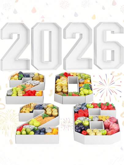 2026 Graduation Decorations - 2026 Wooden Number Puzzle Decor - 10 Inch Paper Service Tray Decorations, Suitable For Kindergarten, Preschool, High School, College Graduation Parties