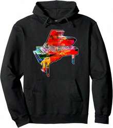 Piano Compatible - Musician And Pianist Hoodie - Grey - View 1