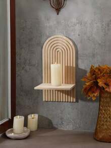 1件波西米亚风藤编壁挂式置物架 - 木质壁挂式植物架，适用于小型盆栽，可用作悬挂式展示架，复古简约家居装饰，适用于客厅、卧室、餐厅、浴室、办公室等空间，打造精美的艺术墙面装饰。 - 彩色 - 查看 10