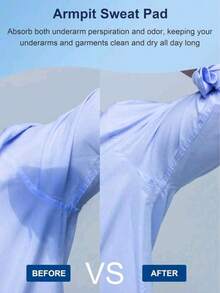 2/4/10/20片装大号黑色吸汗腋下贴，无纺布材质，隐形设计，男女通用，黑色 - 彩色 - 查看 4