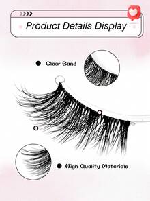Rikuaild 7/14 Pairs Half Lashes Cat Eye Lashes Fluffy Soft Natural Tail Elongated Eyelashes Suitable For Holiday Party Wedding Travel Vocation Beach Seaside Makeup Lashes,Eyelashes,Strip Lashes,Fake Eyelashes - Black - View 3