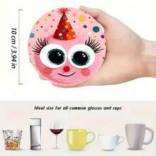 Wooden Coaster, Wood Material, Non-Slip & Heat Insulation, Cute Birthday Theme Pattern, Warm Atmosphere, Essential For Coffee/Tea, Protect Tabletop, Decorative & Practical Household Item - Wood-coaster - View 4