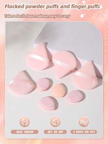 8件套化妆工具套装，包括：4个三角粉扑+4个迷你气垫粉扑 - 彩色 - 查看 2