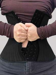 Ladies' Latex Waistband With Buckles, Sports Waist-Cinching And Belt-Tightening Belt, Tight Restraint Belt - Black - View 3