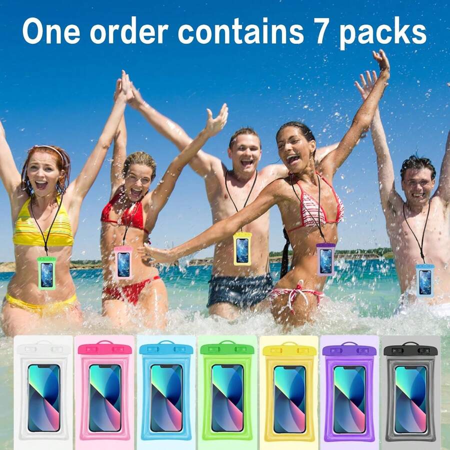 Inflatable Waterproof Phone Case, Transparent Floating Touchscreen PVC Waterproof Cover For Rafting, Swimming, Diving And Sealing Protection - A - View 1