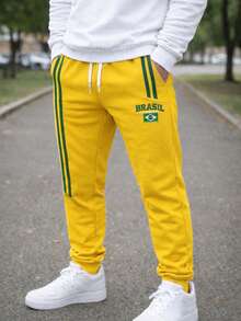 Lightweight Jogger Pants In Brazilian Fleece With Embroidery - Màu vàng - Xem 3