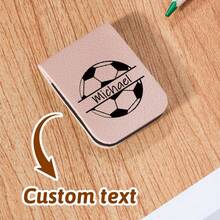 Dấu trang từ tính bằng da PU có thể tùy chỉnh - Có thể tùy chỉnh với tên và thiết kế hình cầu, kẹp trang thời trang, kẹp sổ tay, bền và thiết thực, món quà lý tưởng cho bạn bè, anh chị em, bạn học, gia đình, đồng nghiệp và những người hâm mộ bóng đá yêu thích đọc sách. - Nhiều màu - Xem 5