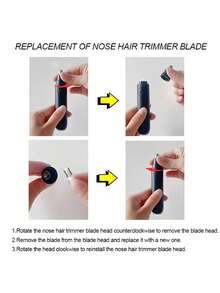Electric Nose & Ear Hair Trimmer, Stainless Steel Dual-Blade, Painless Portable Battery-Operated Depilator - Black - View 2