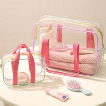 2 piezas Bolso de playa de PVC transparente, bolso grande de gran capacidad impermeable y a prueba de arena, bolsa reutilizable para viajes, natación y deportes al aire libre - Multicolor - Ver 4