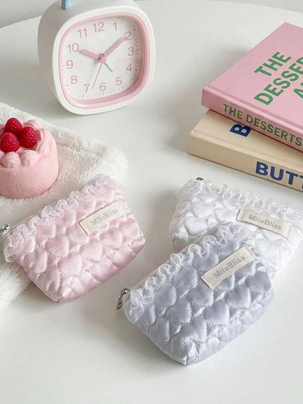 1pc New Cute Cosmetic Bag, Large Capacity High-Quality Women Coin Purse, Portable Small Design Clutch Bag, Multiple Colors Available For Women Money Wallet Mini Wallet Purse Wallet Small Wallet Coin Wallet