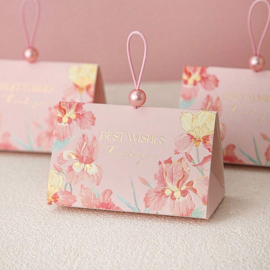 Hộp kẹo hình tam giác hoa diên vĩ 12 chiếc, hộp quà tặng tối giản phong cách châu Âu sáng tạo, túi quà tặng tiệc tùng, hộp quà cưới, hộp quà sinh nhật, hộp quà ngày lễ, hộp quà kỷ niệm, hộp quà tặng nhỏ cho bữa tiệc.