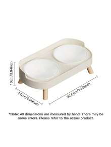 New Upgraded Dual Bowl Pet Feeder, Integrated Water And Food Bowls, Available In Plastic, Stainless Steel And Ceramic In Various Colors, Suitable For Your Pet (Random Color Sent) - 300ml - View 6