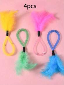 1件 PETSIN 宠物羽毛逗猫棒玩具；宠物铃铛猫玩具；宠物自娱自乐玩具；宠物用品 - 彩色 - 查看 11