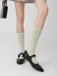 1双女士过膝袜，轻薄学院风修身显瘦袜，适合春夏穿着，可搭配裙子，百搭实用 - 彩色 - 查看 10