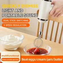 Wireless Handheld Electric Egg Beater, 5-Speed Variable Frequency Cream Mixer, Ultra-Quiet Baking Tool For Cake, Mousse, Whipped Cream - Rechargeable, Lightweight - Multicolor - View 3