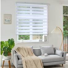 VENECIA Persiana Enrollable Tipo Cortina Roller Duo en 4 tamaños diferentes 80cmx180cm, 100x180cm, 120x180cm y 150x180cm , Diseño Moderno con Filtro de Luz y Privacidad, Disponible en Colores Blanco y Gris Ideal para Hogar u Oficina. - BLANCO - Ver 2