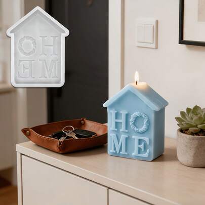 1个硅胶模具，肥皂模具，家用硅胶树脂模具，适用于制作蜡烛、肥皂、香珠、香薰片、石膏、粘土、树脂等DIY工艺品、家居装饰、圣诞礼物