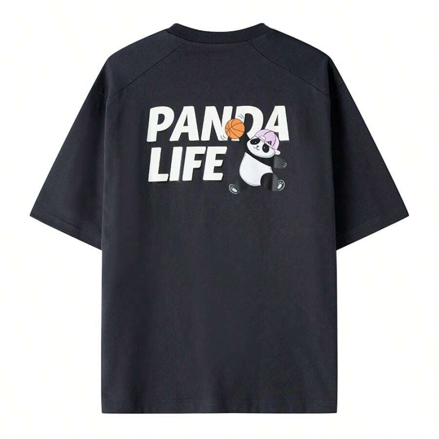 Adidas M PANDA C HP T 男士T恤,舒适简约休闲日常运动短袖T恤 KB4852 - 炭黑 - 查看 1