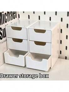 1pc Mini Desktop Storage Box For Beads, Jewelry, Cosmetics And Craft Supplies, Small Drawer-Style Desktop Organizer, Suitable For Office, Art, Craft, DIY Accessories, Perfect Back To School Gift For Teenage Girls, Room Decor - Multicolor - View 1