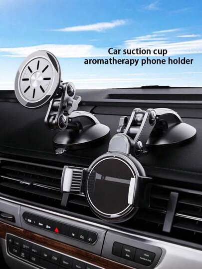 Giá đỡ điện thoại ô tô từ tính 2 trong 1 tích hợp chức năng xông tinh dầu - Giá đỡ xoay 360° gắn trên bảng điều khiển, phù hợp với mọi loại điện thoại thông minh.